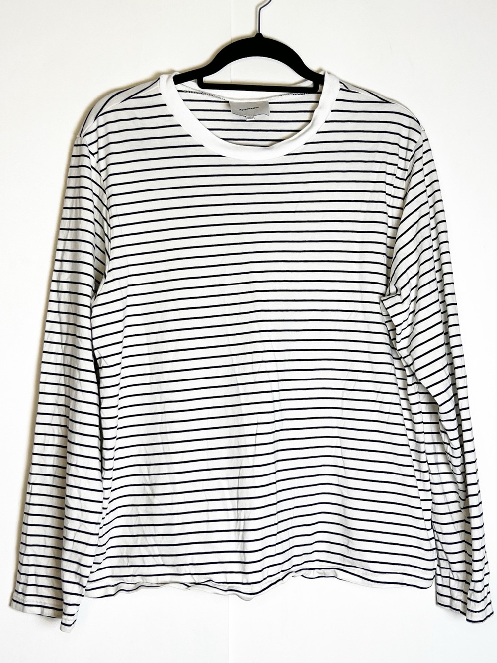 Reformation Asher Oversized Long Sleeve Stripe Top Size Medium